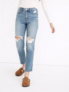 Madewell Perfect Vintage Jean Women’s 26P Denman Wash High Rise Distressed Crop